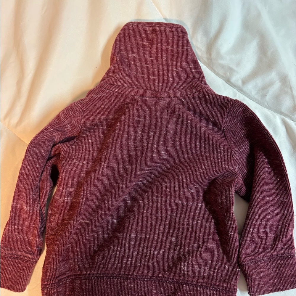 Old Navy Maroon Kids Sweater size 18-24 months with cute button at top - Picture 4 of 4